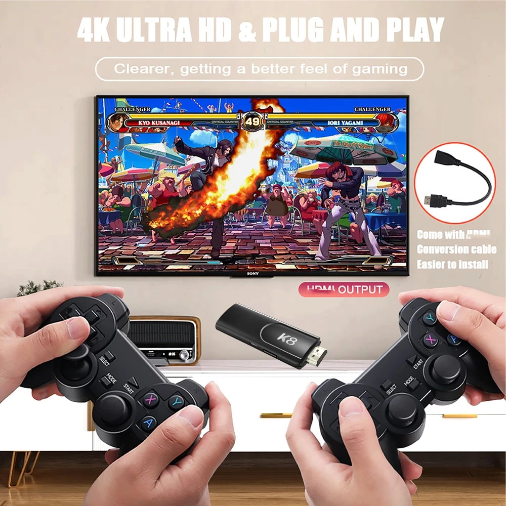 K8 Game Stick,4K Ultra HD Game Stick Lite Supporting 64GB TF Card ...