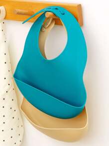 2PCS Personalized Customization Name Silicone Baby Bibs Adjustable Bibs Waterproof Baby Stuff Custom Baby Accessories - Multicolor - View 8