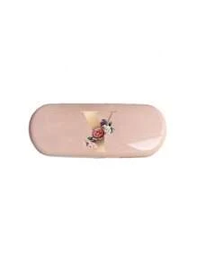 Creamy/Monet-Style Solid Color Glasses Case, New And Simple Design, Convenient And Portable With Waterproof And Dustproof Function (Small Size, Made Of Plastic Material) Initial Glasses Case Hard Shell - PU Leather Flower Gold Letter A-Z Flower Prints Pink Eyeglass Case