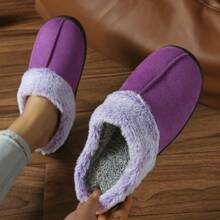 Suede Plush Fluffy Thickened Warm Slip-On Slippers, Comfortable Anti-Slip House Shoes For Men & Women (Suggest Ordering One Size Up)
