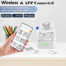 Print Pods Mini Printer - Sticker Printer Mini Thermal Printer Sticker Maker Machine Mini Portable Printer Pocket Printer Inkless Printer For Anatomy Flashcard, Journal, Note, Best Christmas Birthday Festival Gift For Kids - Multicolor - View 4