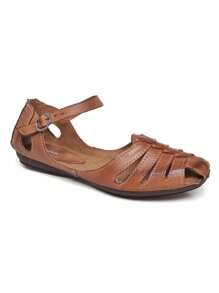 Women Flat Sandals - 駝色 - 查看 2