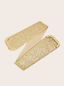 1pc Women's Elastic Waist Belt With Buckle Decoration, Suitable For Everyday Use Summer, School Fall, Autumn, Halloween - Gold - View 4