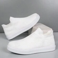 Tênis masculinos casuais leves, confortáveis e minimalistas de cor sólida, adequados para atividades ao ar livre, uso casual diário, versáteis para adolescentes, verão, casual, ao ar livre, atlético, férias, viagens, presentes de formatura, acessórios para vestidos de aniversário