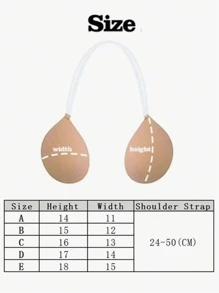 1pair Women's Adhesive Bra With Drawstring Lift-Up Effect And Neck Strap, Suitable For Backless Dresses - Apricot - View 7