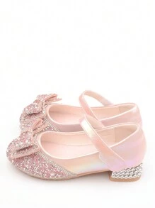 Princess Shoes For Girls, Crystal High Heel Shoes With Bowknot, Children's Formal Performance Dress Shoes