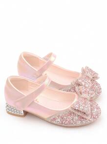 Princess Shoes For Girls, Crystal High Heel Shoes With Bowknot, Children's Formal Performance Dress Shoes