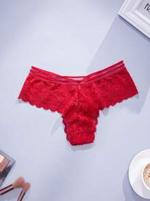 4 Pcs Women Panties Low Waist Sexy Lace Panties Women's Breathable Lace Thongs Women Thongs Brozilian Panties Black Underwear Bikini Panties For Women Panty Set Lace Pants