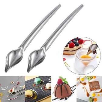 1/2 件不锈钢巧克力勺，蛋糕烘焙 DIY 工具蛋糕装饰装饰勺，餐盘装饰工具，学校用品