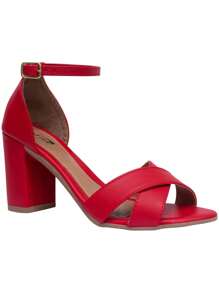 Women Heeled Sandals - Red - View 2