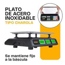 RHINO Báscula Digital Comercial, 40 kg, BARCOM-40 - Negro - Ver 3