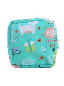 1 pieza Bolsa de almacenamiento de compresas sanitarias, bolsa de almacenamiento de viaje multifuncional, bolsa impermeable grande para compresas sanitarias, bolsa de viaje para cosméticos y artículos de aseo para mujeres, organizador de maquillaje de gran capacidad, estuche de maquillaje, para lápiz labial, brochas, cuidado de la piel, teléfono móvil, monedas, artículos pequeños, para el hogar, regalos, vacaciones y festivales de Halloween, Navidad, de uso multifuncional, estilo bohemio
