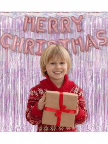 2 件装粉色金属箔流苏窗帘金属节日照片背景适用于女孩生日新娘送礼会甜蜜单身派对用品装饰品、婴儿送礼会 - 粉色 - 查看 4