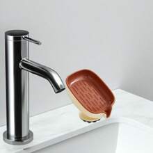 1 pieza Jabonera de pared con ángulo ajustable - Instalación con ventosa, bandeja ovalada de plástico con función de drenaje, apta para el baño - Multicolor - Ver 10