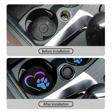 2 pièces sous-verres pour voiture en forme de patte de chien  pour femmes et hommes, dessous de verre absorbant pour porte-gobelet avec encoche pour décoration de voiture