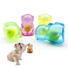 Um brinquedo de mastigação e chocalho com design de urso fofo para animais de estimação, brinquedo interativo para cachorro, brinquedo de companhia para cachorro, brinquedo resistente e à prova de mordidas