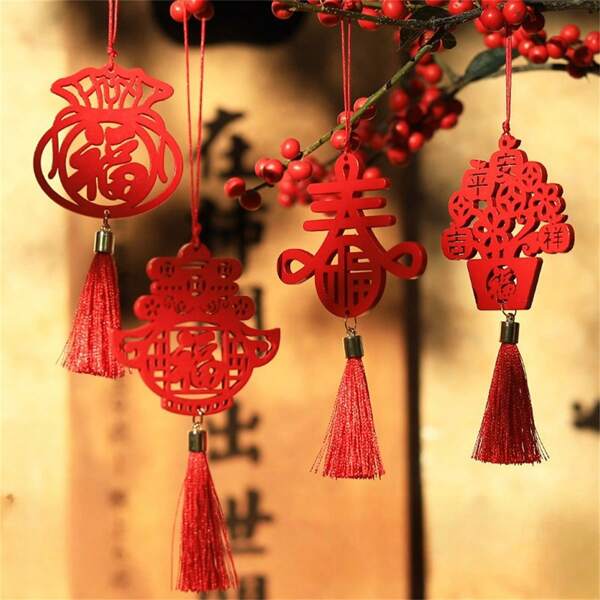 6 Stück Hölzerne Plakette mit Schlangen-Motiv zum Aufhängen, Neujahrgeschenk, Frühlingsfest Eingangsbereich Dekoration