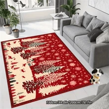 1pc Christmas Tree Pattern Carpet, Christmas Yard Rug, Doormat, Easy Clean, Machine Washable, Suitable For Living Room/Bedroom/Hotel/Restaurant - Christmas Tree - View 4