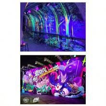 1 peça 300ml Tinta Fluorescente/Tinta Brilha no Escuro Neon Luminosa Arte de Parede Pintura Grafite Acrílica Revestimento Impermeável, Volta às Aulas, Material Escolar