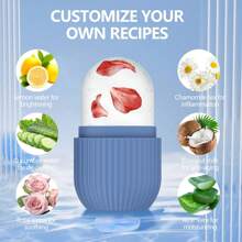 1 pieza Molde de silicona para cubitos de hielo, para belleza y cuidado de la piel, rodillo facial y para ojos de hielo de silicona, herramientas de cuidado de la piel con rodillo de hielo de silicona, molde de hielo facial para mascarilla de cuidado de la piel, rodillo de hielo reutilizable