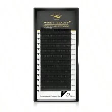Winky Beauty Extensiones de pestañas planas de seda suave clásica en forma de elipse, color negro mate, con densa de puntas divididas, aspecto natural de visón falso, suministros profesionales de pestañas postizas para salón de belleza, 0.15mm 0.20mm 8-15mm racimos de pestañas, racimos de pestañas, pestañas individuales, pestañas, pestañas postizas