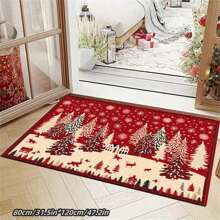 1pc Christmas Tree Pattern Carpet, Christmas Yard Rug, Doormat, Easy Clean, Machine Washable, Suitable For Living Room/Bedroom/Hotel/Restaurant - Christmas Tree - View 6