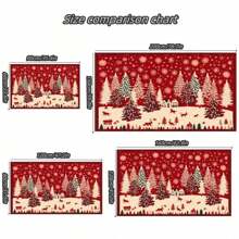 1pc Christmas Tree Pattern Carpet, Christmas Yard Rug, Doormat, Easy Clean, Machine Washable, Suitable For Living Room/Bedroom/Hotel/Restaurant - Christmas Tree - View 2