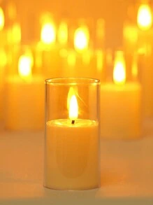 1个/3个装闪烁无焰LED水滴蜡烛灯，电池供电，室内/室外皆宜，适用于日常、节日、情人节、生日派对、婚礼、聚会等场合，米白色，是餐桌、求婚和其他特殊场合的理想之选，充满节日浪漫氛围 - 彩色 - 查看 5