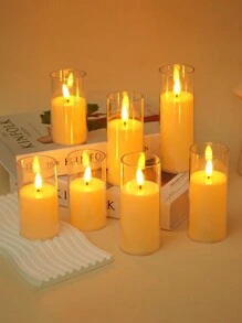 1个/3个装闪烁无焰LED水滴蜡烛灯，电池供电，室内/室外皆宜，适用于日常、节日、情人节、生日派对、婚礼、聚会等场合，米白色，是餐桌、求婚和其他特殊场合的理想之选，充满节日浪漫氛围 - 彩色 - 查看 8