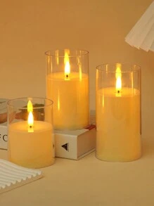 1个/3个装闪烁无焰LED水滴蜡烛灯，电池供电，室内/室外皆宜，适用于日常、节日、情人节、生日派对、婚礼、聚会等场合，米白色，是餐桌、求婚和其他特殊场合的理想之选，充满节日浪漫氛围 - 彩色 - 查看 9