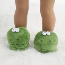 1 Pair Of Doll Shoes For 18-Inch American Dolls, Cute Plush Animal Slippers, Mini Shoes, Warm Rabbit Ear Doll Shoes, Birthday/Festival Gift For Little Girls And Boys
