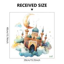 1PC Moon Wall Decals Vinyl Removable Dreamy Castle Colourful Cloud Wall Decals Wall Stickers Room Decor For Bedroom Living Room Classroom Office Decorations Wallpaper(15.35in*15.74in) Decoration Stickers, Wall Decal, Vinly Decal For Home Decorations, Spring Decoration Items Refresh Your Home, Festival Decoration Stickers E-I-D