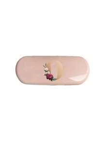 Creamy/Monet-Style Solid Color Glasses Case, New And Simple Design, Convenient And Portable With Waterproof And Dustproof Function (Small Size, Made Of Plastic Material) Initial Glasses Case Hard Shell - PU Leather Flower Gold Letter A-Z Flower Prints Pink Eyeglass Case