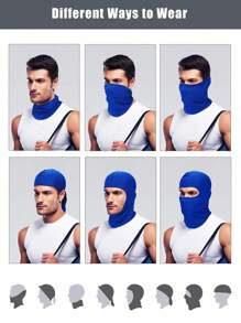 1 Passamontagna da esterno per ciclismo, maschera facciale antivento e antipolvere con protezione solare, adatto per ciclismo, arrampicata, sci all'aperto