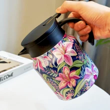 1 pieza Olla de acero inoxidable de 800ml/1000ml con infusor de té, termo aislado al vacío para hervir agua, tetera regreso a la escuela