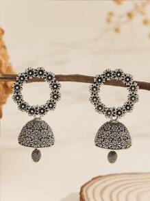 1 Pair Elegant Floral Earrings Design Bells & Tassels Drop Earrings, Casual Vintage Style Jewelry Accessories Suitable For Women's Daily Wear, Holidays, Weddings And Parties/Jewelry Gift - Multicolor - View 7