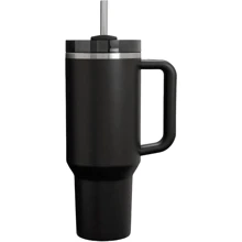 H2.0 FlowState Stainless Steel Vacuum Insulated Tumbler With Lid And Straw For Water, Iced Tea Or Coffee, Smoothie And More,40oz - 黑色 - 查看 1