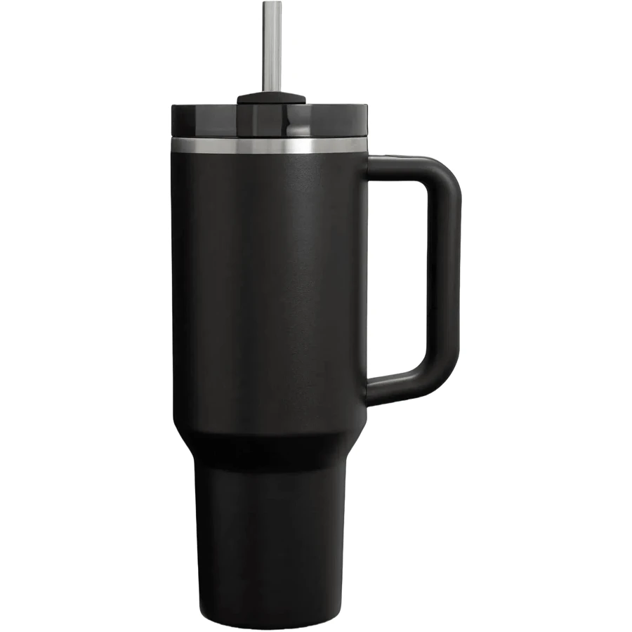 H2.0 FlowState Stainless Steel Vacuum Insulated Tumbler With Lid And Straw For Water, Iced Tea Or Coffee, Smoothie And More,40oz - 黑色 - 查看 1