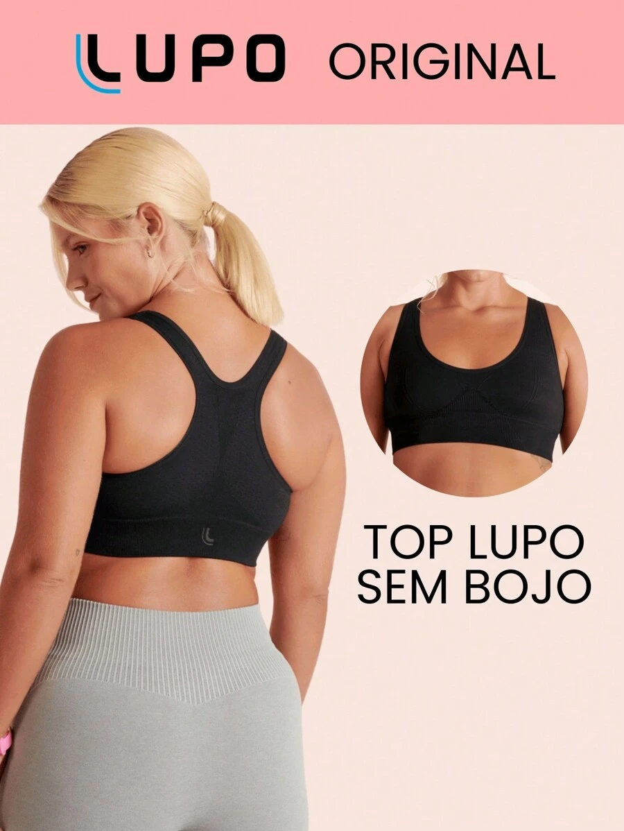 Lupo Fitness Seamless Gym Workout Top Black AF Up Control VB - 黑色 - 查看 1