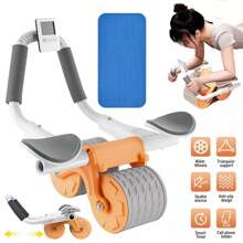 Abdominal Wheel Automatic Rebound Elbow Support Anti-Slip Fitness Roller Train - Orange - View 1