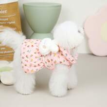 1 Piece Pet Clothes, Pet Winter Coat, Pet Cold Coat, For Dogs For Cats Pet Shirt, Pet Rabbit Coat, For Dogs For Cats - 粉色 - 查看 1