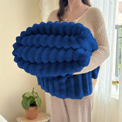 1 pieza Manta suave y esponjosa de unicolor, manta de felpa cálida y acogedora, de uso múltiple para viajes, ropa de cama, sofá, oficina, para todo el año, regalo ideal para amigos y familiares