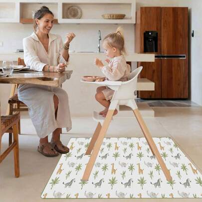 1PC Splat Floor Mat Waterproof Anti-Slip Food Splash Spill Mess Mat, Washable Portable Picnic Mat And Table Cloth