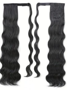 Pferdeschwanz Wellenförmige Remy Echthaar Clip-In Pferdeschwanzverlängerung, Brasilianische Echthaar-Extensions, schlaufenförmiger Pferdeschwanz-Clip, Naturfarbe für Frauen