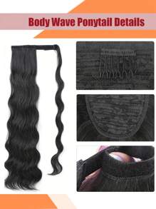 Pferdeschwanz Wellenförmige Remy Echthaar Clip-In Pferdeschwanzverlängerung, Brasilianische Echthaar-Extensions, schlaufenförmiger Pferdeschwanz-Clip, Naturfarbe für Frauen