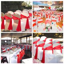 50 PCS Satin Chair Sash Chair Decorative Bow Designed Chair Cover Chair Sashes For Thanksgiving Wedding Christmas Banquet Party Home Kitchen Decoration Multiple Colors,Weddings Graduation Season Outdoor Events Entertain Guests Baby Baptism Family Gathering - 紅色 - 查看 7