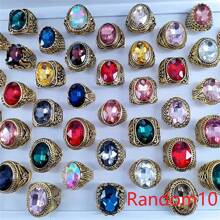 Set de 5/10 anillos de cristal sintético de estilo boho y lujo, anillos de declaración de moda para hombres y mujeres, regalo creativo para San Valentín, adecuado para uso diario en todas las estaciones, para San Valentín, mamá, madre, Día de la Madre, regalo