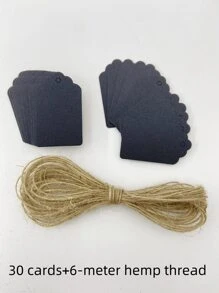 100pcs, Kraft Paper Gift Labels With Yellow Rope, Blank Commodity Price Hanging Labels, Bulk Brown Labels For Wedding, Birthday, Holiday And Party Gifts, Arts And Crafts Packaging, DIY Gift Decoration Labels And Hanging Decorations.