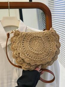 Summer Straw Woven Minimalist Shoulder & Crossbody Small Bag, Perfect For Beach Vacation, Travel, Shopping, And Vacation Essentials, Perfectly Matching With Vacation Outfits Women, Perfect For Summer, Vacation & Beach