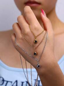 Colgante personalizado con imagen de proyección, cadena de acero inoxidable de alta calidad, joyería simple, regalo para novia